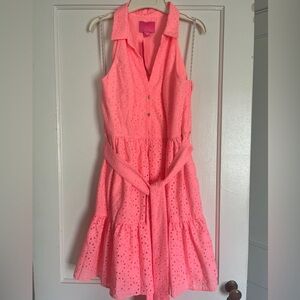 Lilly Pulitzer Bright Coral Eyelet Dress